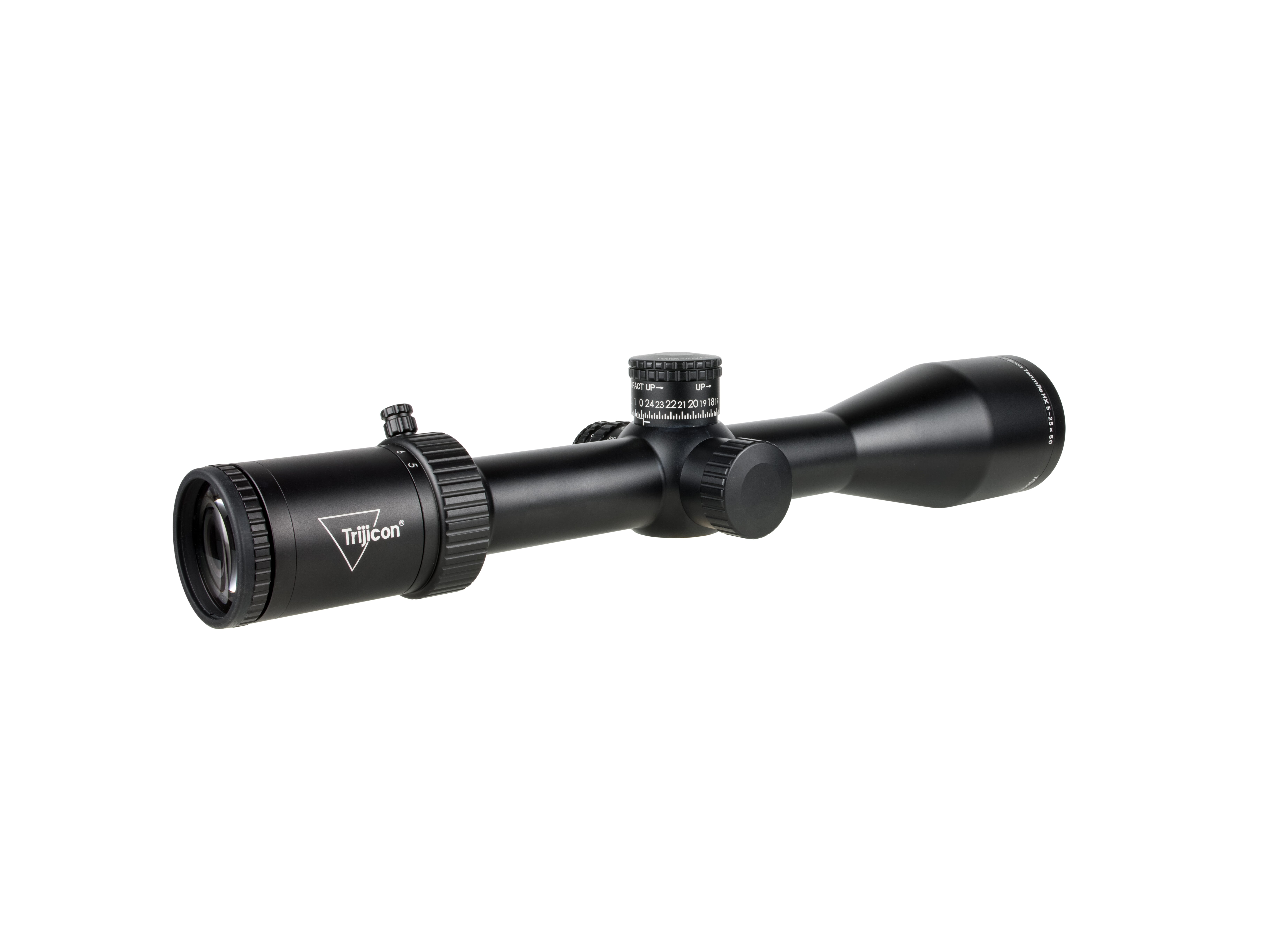 Trijicon Tenmile HX 5-25x50 FFP Riflescope w/ Red/Green LED Dot, MOA Ranging, 30mm Tube, Satin Black, Exposed Elevation Adjusters w/ Return to Zero 30