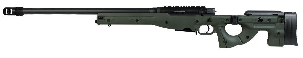Accuracy International AE MK III 6-5 Creedmoor 24 inch Plain bbl Muzzle Brake Green Folding Stock