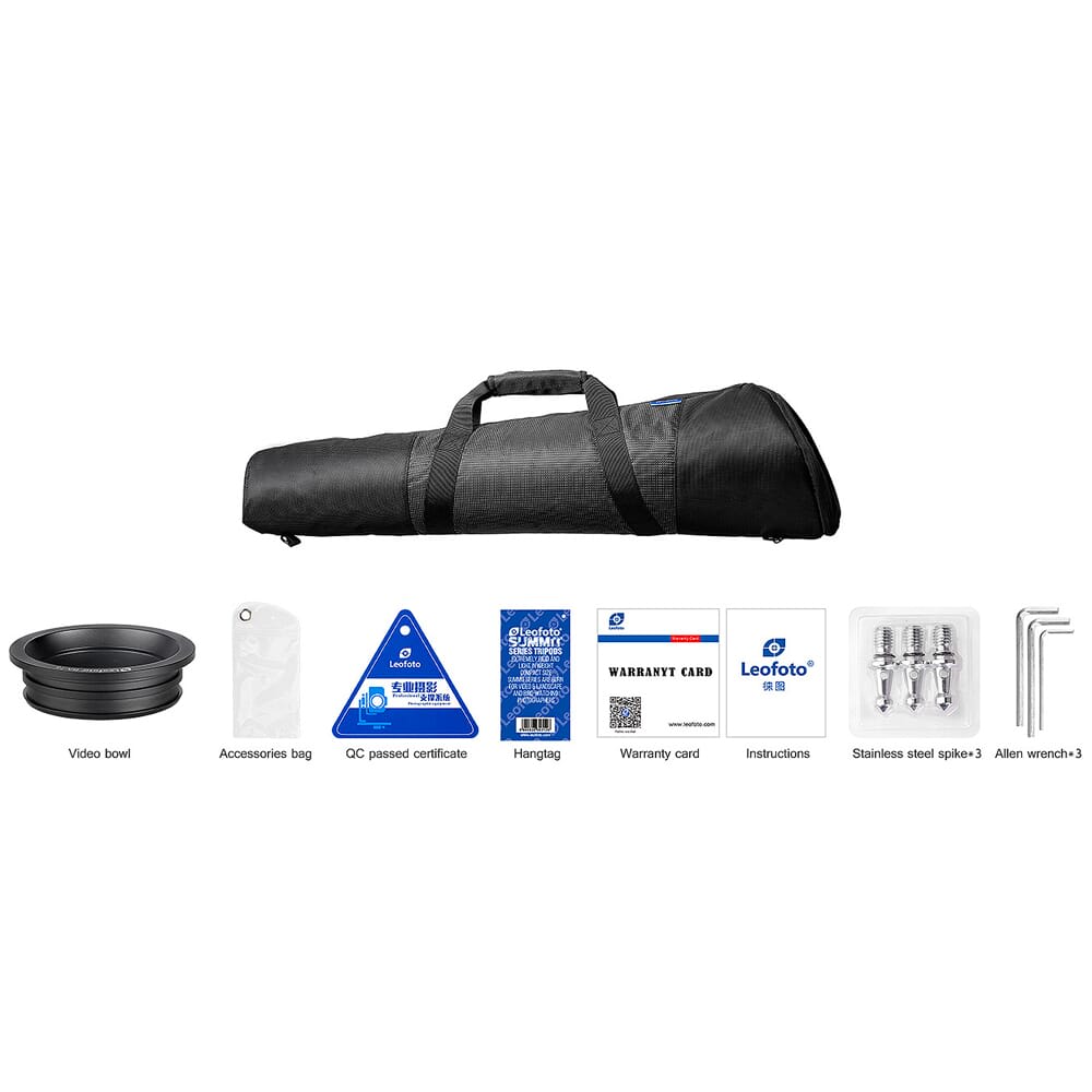 Leofoto LM Series LM-405C Carbon Fiber Tripod w/100mm Bowl & Bag Max 66lb LM-405C