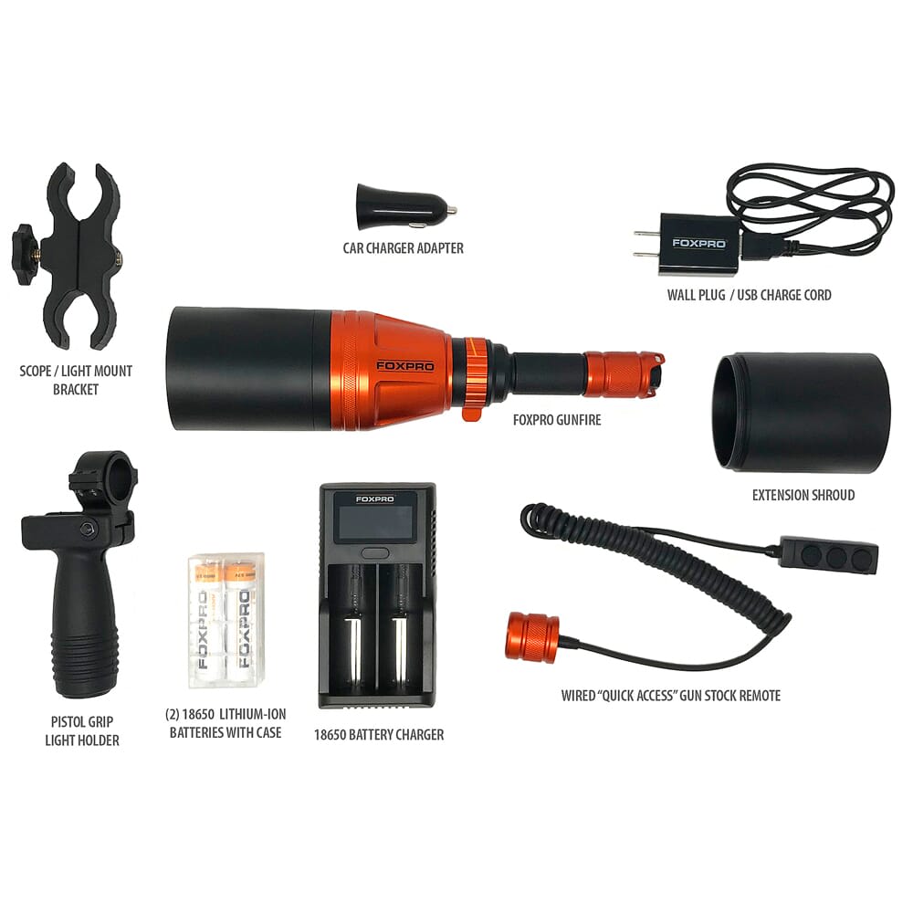 FOXPRO Gunfire Red/White/IR Hunting Weapon Light Kit GUNFIRE-KIT-R-W-IR