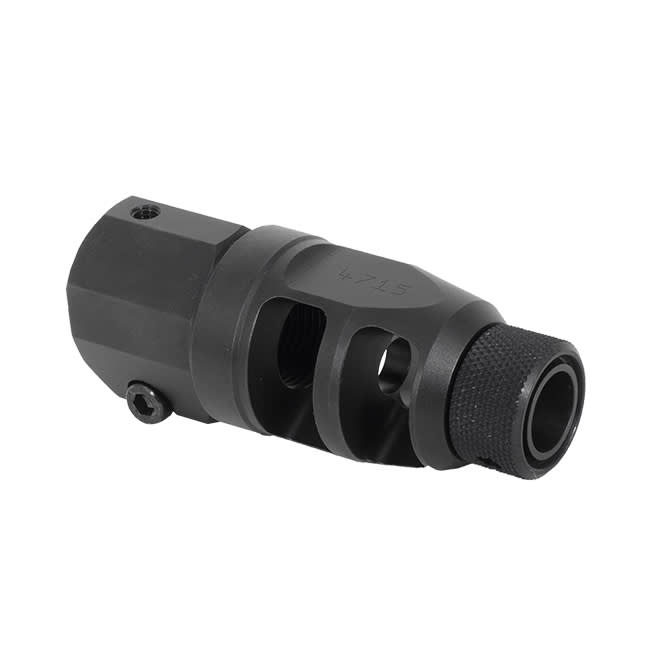 Accuracy International 30 cal / 338 Tactical Muzzle Brake assembly with clamp screw, thread protector and cover. MPN 26804