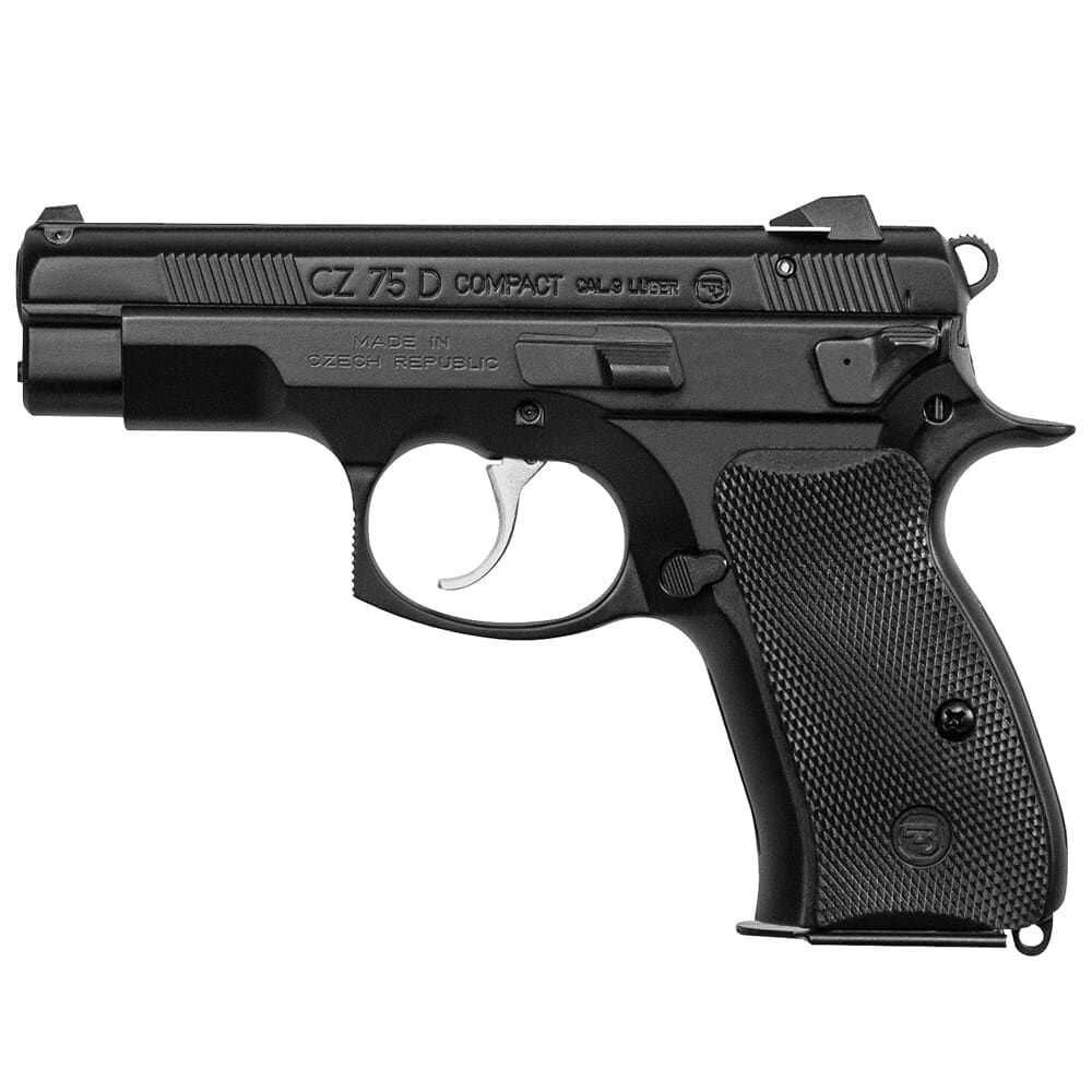 CZ-USA 75 D PCR Compact 9mm 15rd Blk Handgun w/Polycoat Alum, Fixed Snag-Free Sights, Decocker, Blk Alum Grips 91194