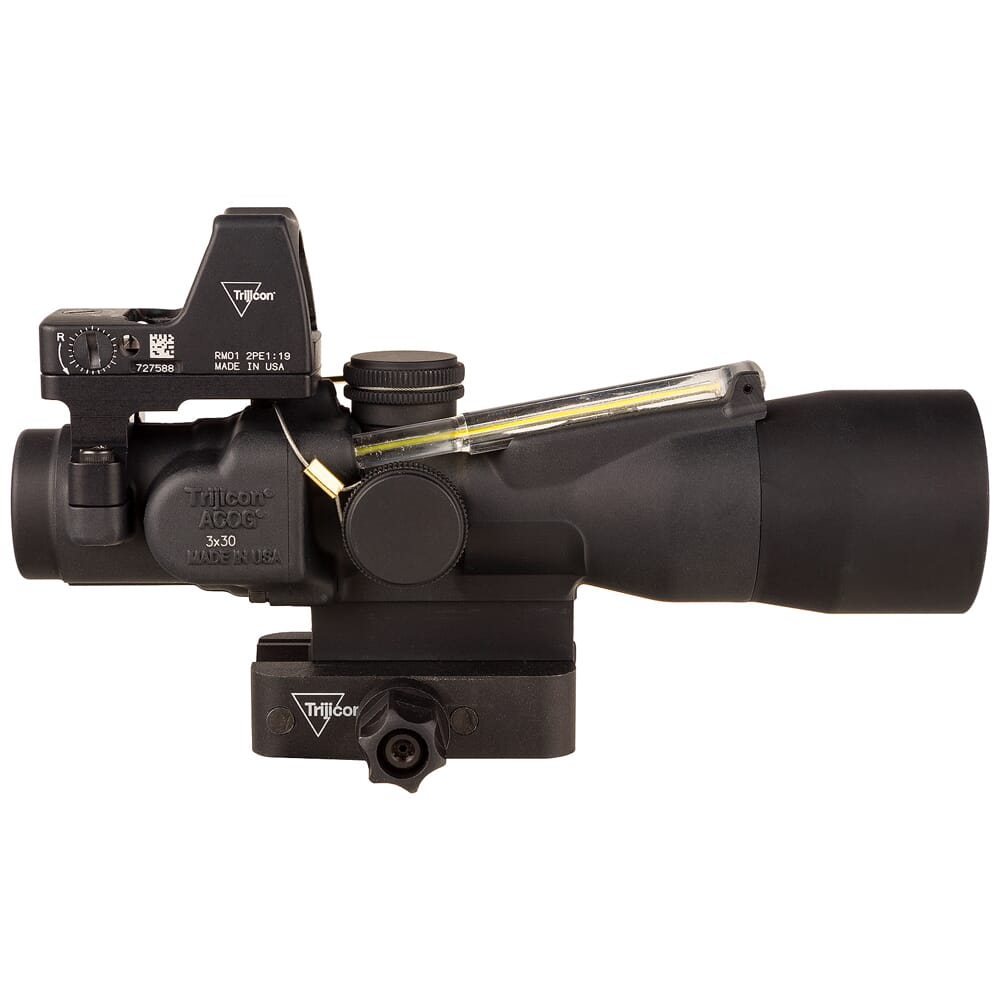 Trijicon ACOG 3x30 Dual Illum Amber Horseshoe/Dot 5.56x45mm/62gr. Ballistic Compact Riflescope w/Q-LOC Mount & 3.25 MOA RMR Type 2 TA33-C-400395