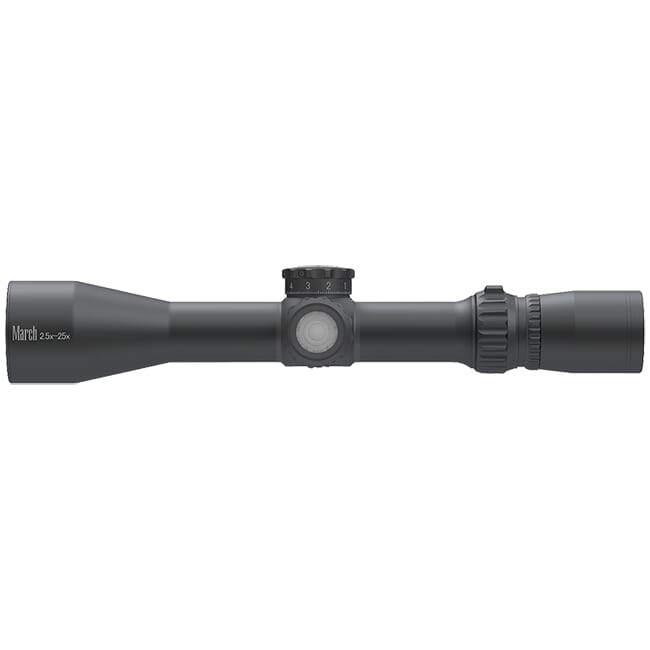 March Compact Tactical 2.5-25x42mm SFP FD-1 Reticle 0.1MIL 6Level Illum Riflescope D25V42TIML-FD-1