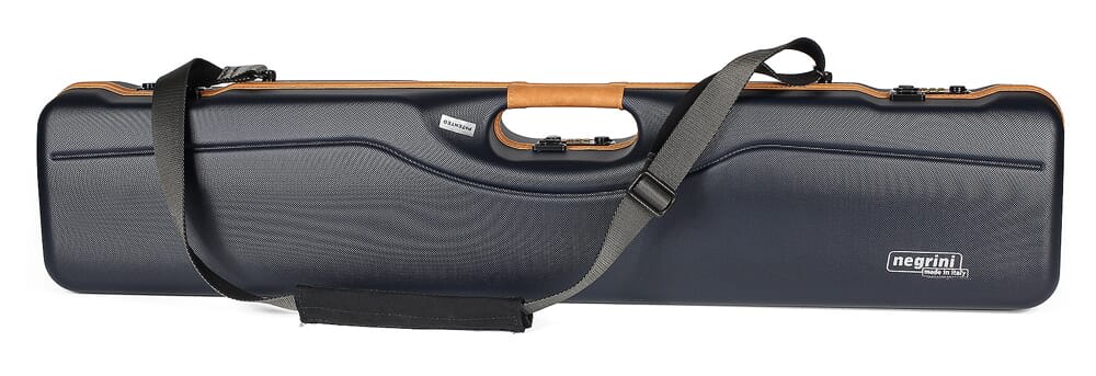Negrini O/U Ultra Compact Sporter Blue/Tobacco Leather Trim Blue Interior Case 16407Lx/5643