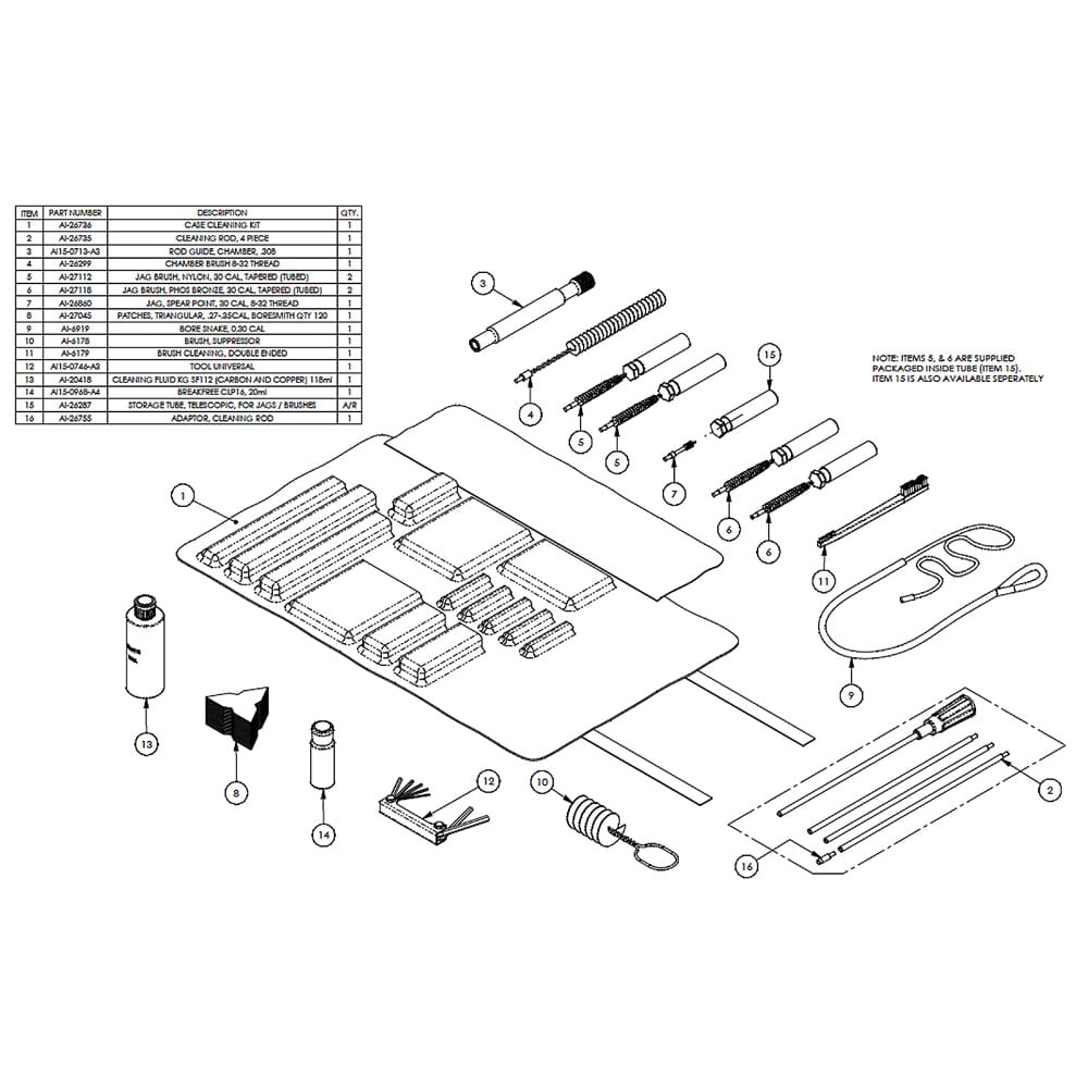Accuracy International Cleaning / User Maintenance Kit for AW300/308 and AX308 3 Lug 26730