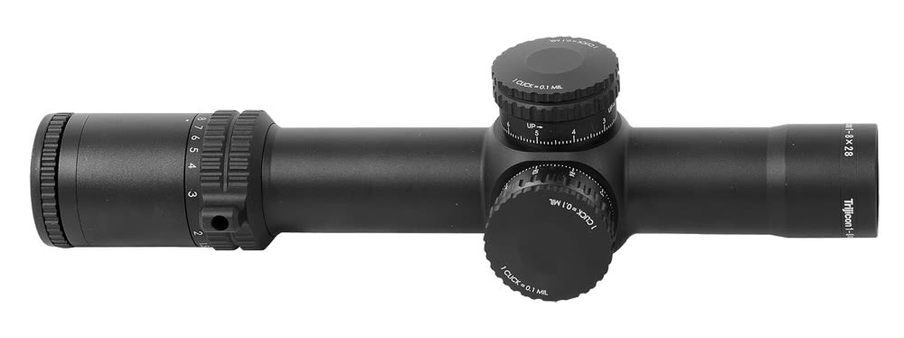 Trijicon AccuPower 1-8x28 Riflescope MIL Segmented-Circle Crosshair w/ Green LED, 34mm Tube RS27-C-1900029. Like New with light marks. UA1641