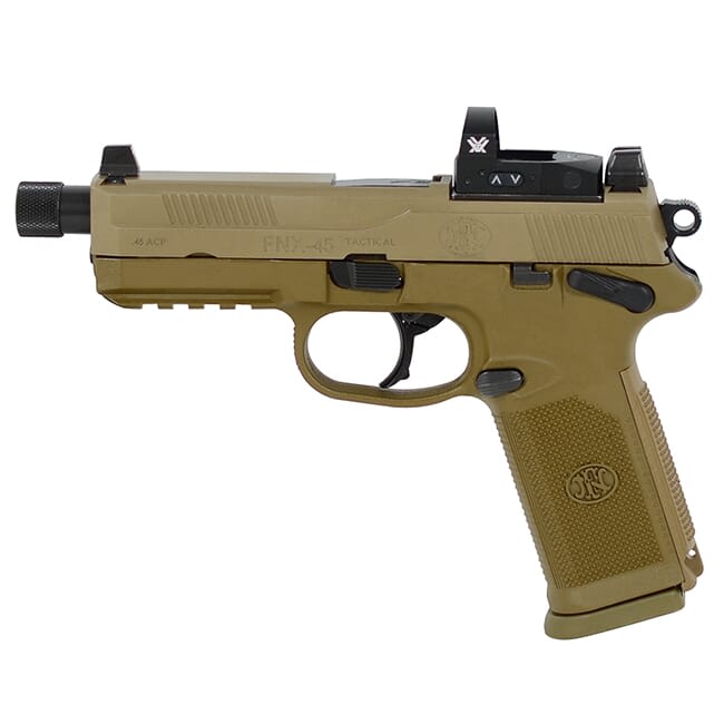 FN FNX-45 Tactical .45 ACP FDE/FDE NS Pistol with 2X10 Vortex Venom Red Dot 66-100660