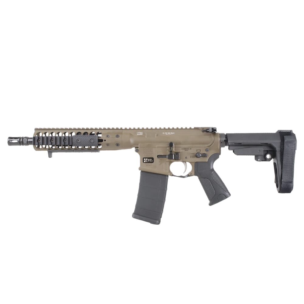 LWRC ICDI Direct Impingement .300 Blackout 10.5" 1:7" 1/2x28 Bbl Patriot Brown Pistol w/SBA3 Brace ICDIP3PBC10SBA3