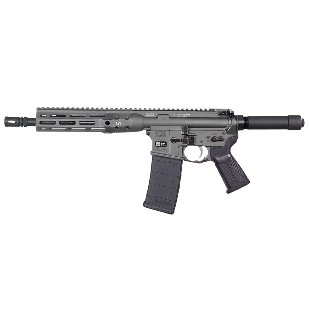 LWRC ICDI M-LOK Direct Impingement 5.56mm NATO 10.5" 1:7" 1/2x28 Bbl Tungsten Grey Pistol ICDIP5TG10ML