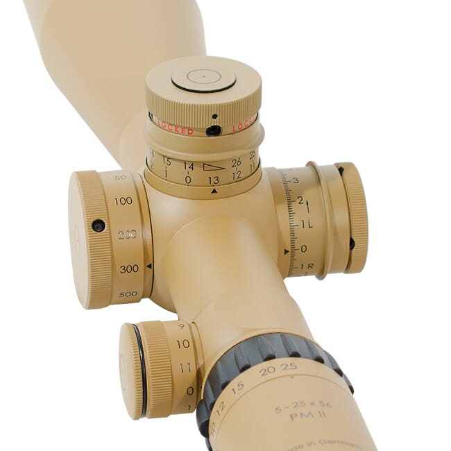 Schmidt Bender PM II 5-25x56 RAL8000 LRR-Mil DT MTC/ST LT .1mil Adj 27.0mil Elev 677-945-41C-B2-A8