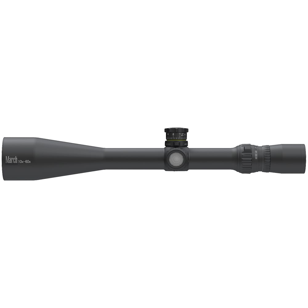 March Tactical 10-60x52mm SFP MTR-RTM Reticle 1/8MOA 6Level Illum Riflescope w/Middle Wheel D60V52TI-MTR-RTM