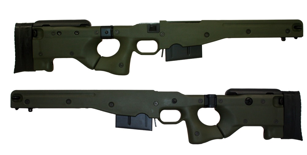 AICS Chassis System 2.0 Green 300 Win Mag Left Hand Folding Stock - Long Action