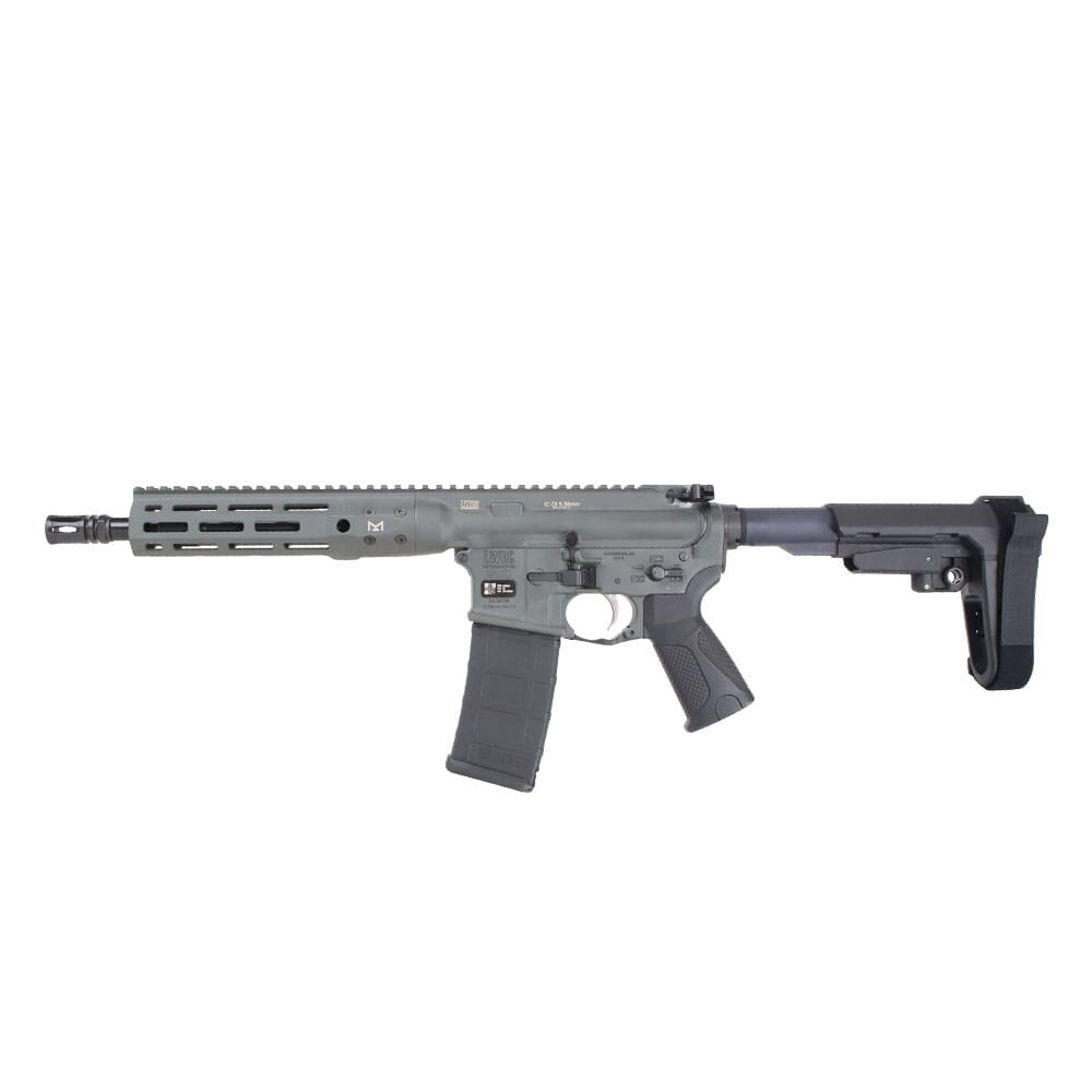 LWRC ICDI M-LOK Direct Impingement 5.56mm NATO 10.5" 1:7" 1/2x28 Bbl Premium Grey Pistol w/SBA3 Brace ICDIP5PG10SBA3ML
