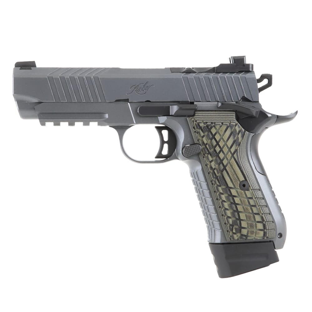 Kimber KDS9c Rail 9mm 15rd/18rd Gray Pistol w/High Texture OD Grips 3100016