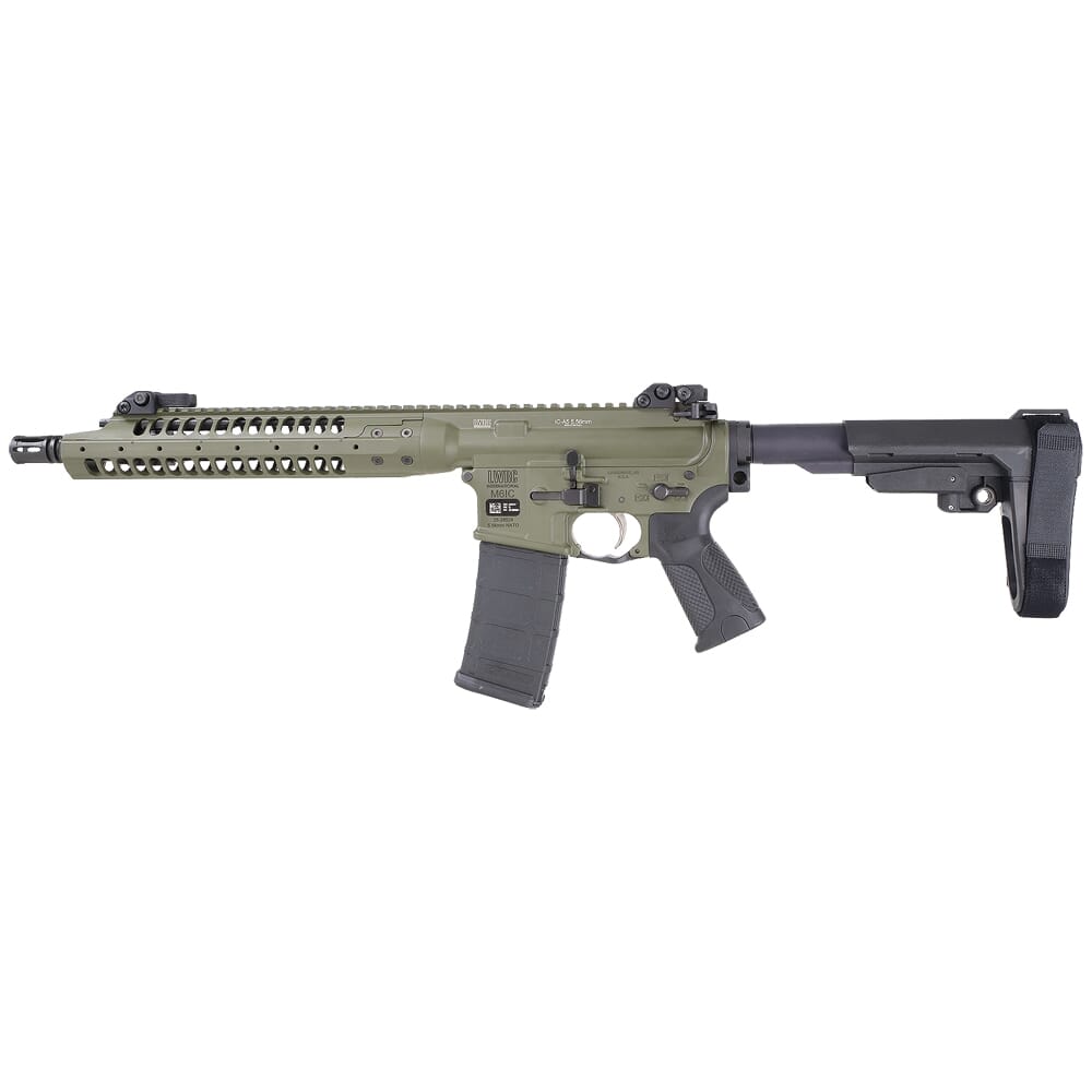 LWRC IC-A5 5.56mm NATO 12.7" 1:7" 1/2x28 Bbl OD Green Pistol w/SBA3 Brace ICA5P5ODG12SBA3