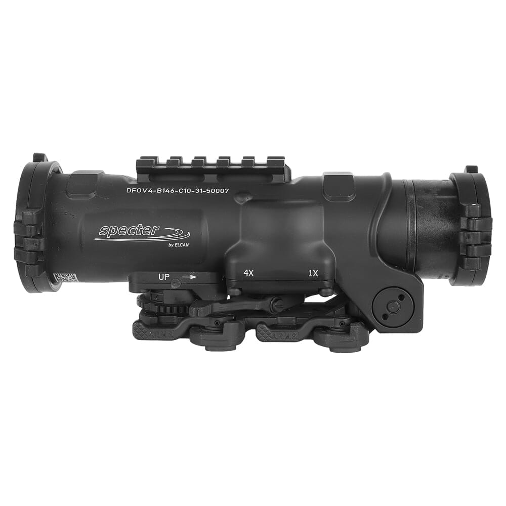 Elcan SpecterDR 1x/4x 5.56 BDC Black Scope w/Flip Covers, ARD & A.R.M.S. Levers DFOV4-B146-C10