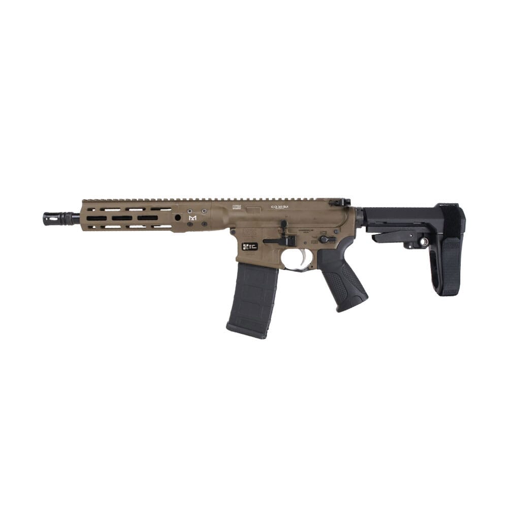LWRC ICDI M-LOK Direct Impingement .300 Blackout 10.5" 1:7" 1/2x28 Bbl Patriot Brown Pistol w/SBA3 Brace ICDIP3PBC10MLSBA3