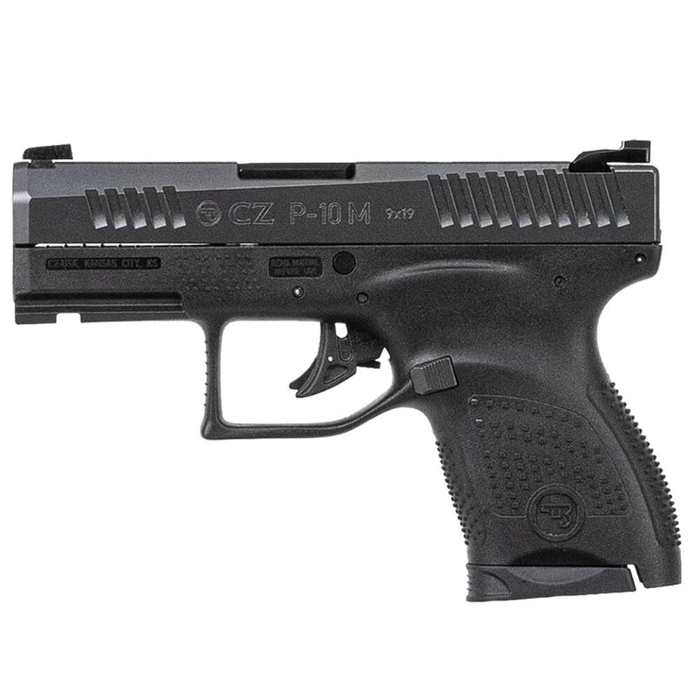 CZ-USA P-10 M 9mm 7rd Blk Handgun w/Polymer Frame, Nitride Slide, Fixed Sights, Rev Mag Catch 95199