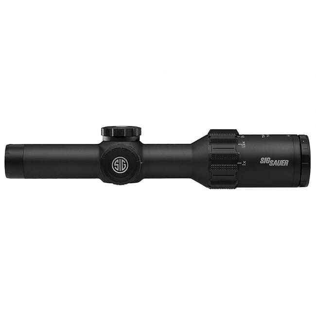Sig Sauer TANGO6T Scope, 1-6x24mm, 30mm, FFP, 556-762 Horseshoe Illum Reticle, 0.2 Mrad, Capped Turret, Black SOT61131