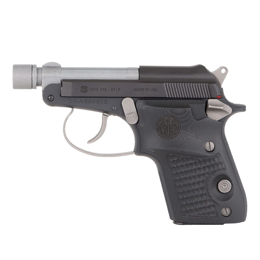 Beretta Model 21A Bobcat .22LR 2.9" Bbl DA/SA Silver-Black Gorilla 7rd Pistol w/Black G10 Grips SPEC0697A