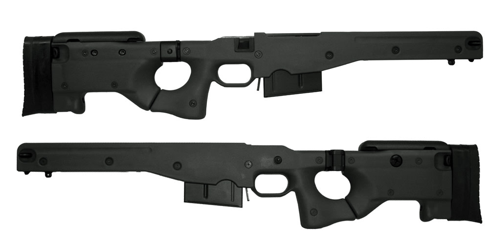 AICS Chassis System 2.0 Black 300 Win Mag Left Hand Folding Stock - Long Action