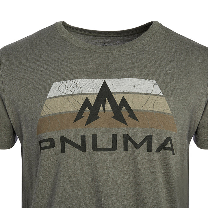 Pnuma Outdoors Topo Logo Tee Shirt, Green Color XL SS-SS-TP-GN-XL