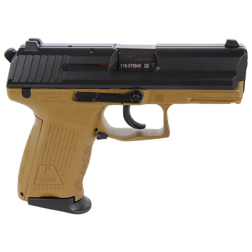 HK P2000 V3 9mm 3.66" Bbl DA/SA NMS FDE Pistol w/(2) 13rd Mags 81000839