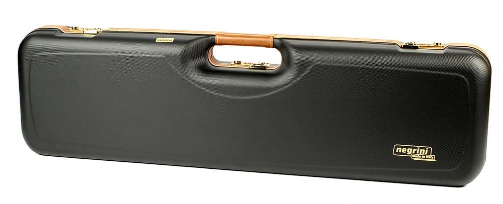 Negrini One Gun - Two Barrels OU SXS Skeet Trap Hunting ABS Black with Brown Leather and Red interior. 1621BLX/5389