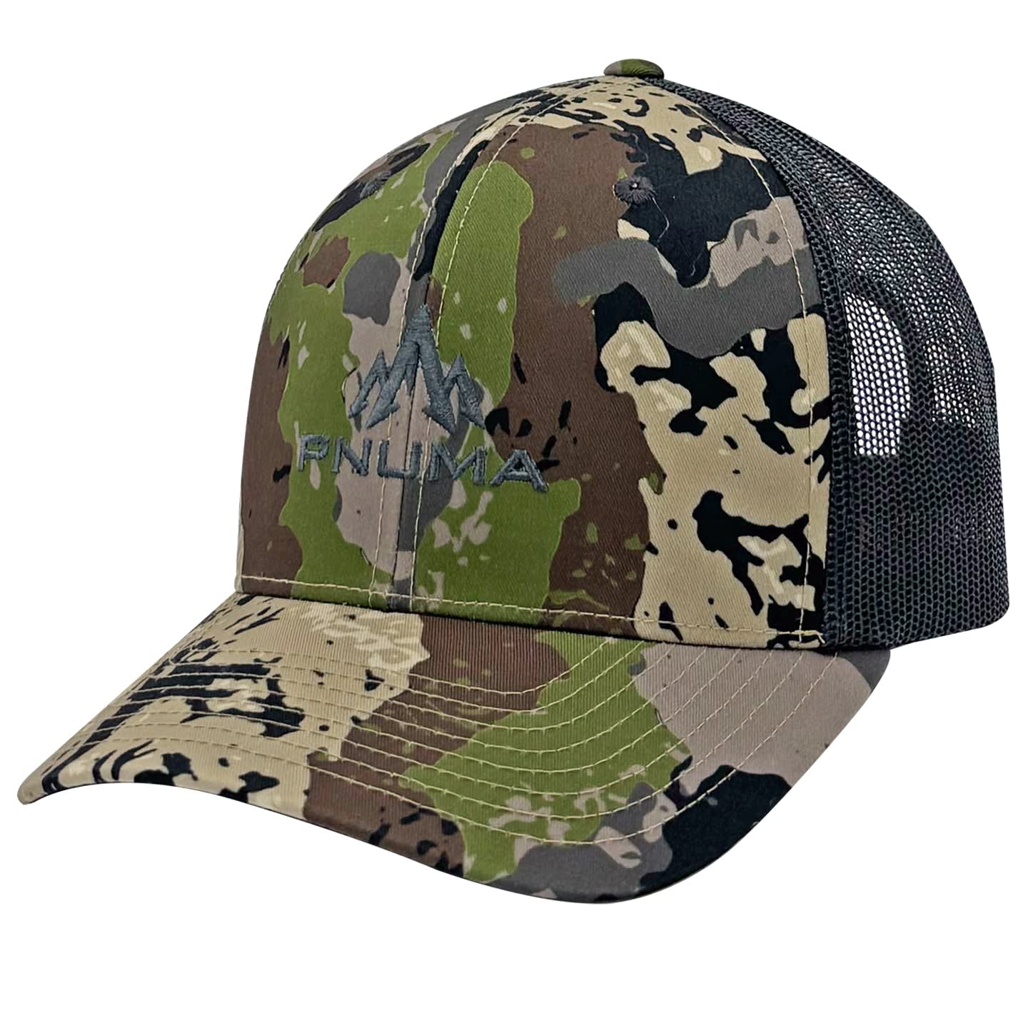 Pnuma Outdoors Logo Trucker Cap, Caza Camo CP-LO-CZ