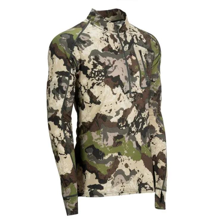 Pnuma Outdoors Merino Wool Base Layer 1/4 Zip Pullover, Caza Camo XL ME-QZ-CZ-XL