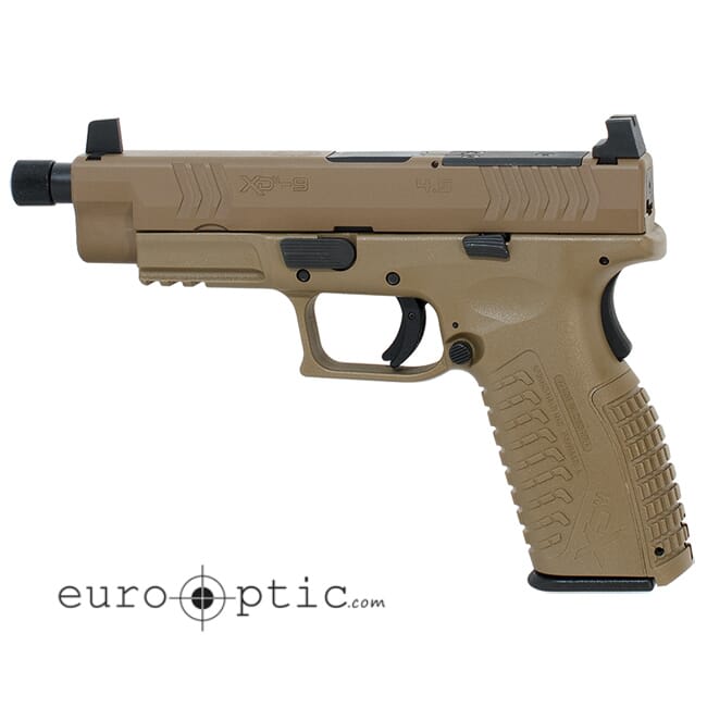Springfield Armory XD(M) 9MM 4.5" All Desert FDE Threaded OSP 10-Rd Pistol w/ 3 Sight Bases & Non-Threaded BBL (w/ 2 Magazines) XDMT9459FOSP