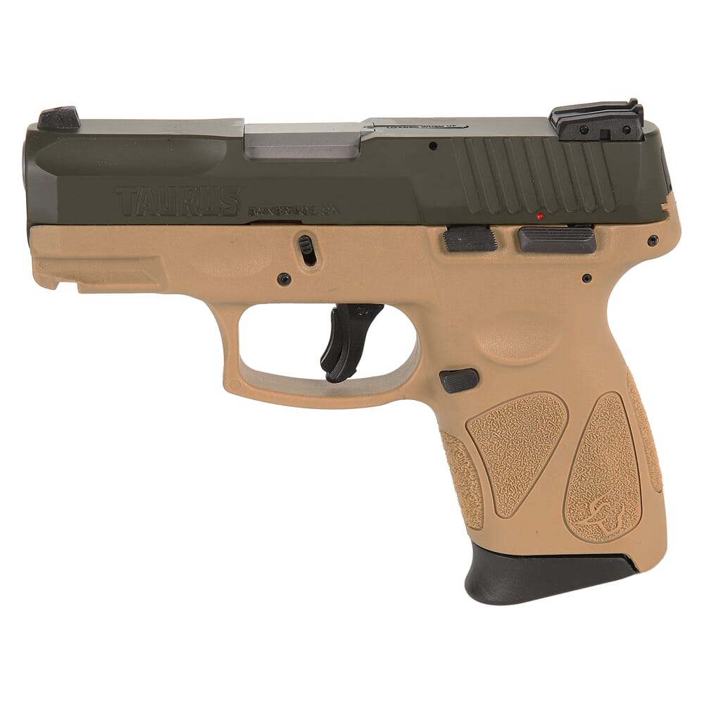 Taurus G2C 9mm Tan Cerakote/MS Green 3.26" Pistol w/(2)12rd Mags 1-G2C93B-12T