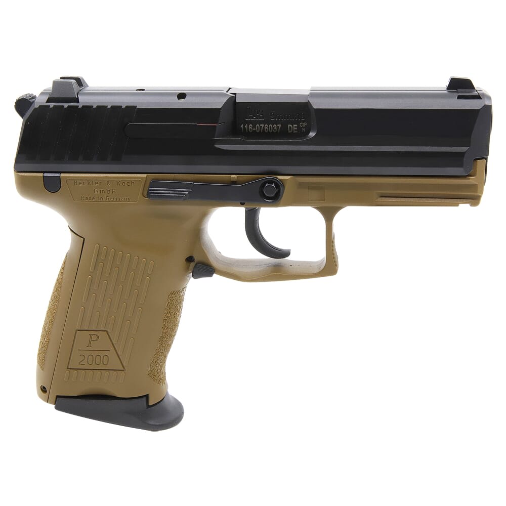 HK P2000 V3 9mm DA/SA NMS FDE CA Compliant Pistol w/(2) 10rd Mags 81000288