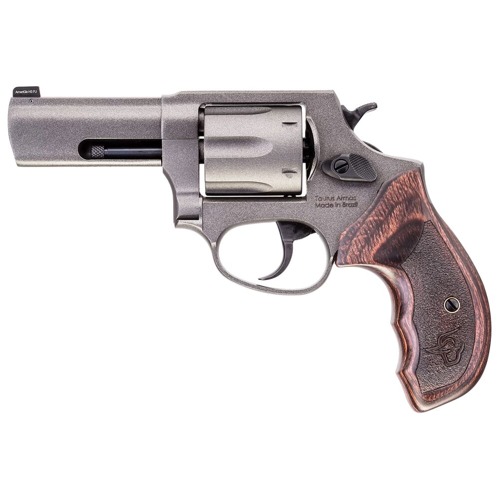 Taurus 856 .38 Special 3" 6rd Tungsten N.S. Wood Grip CA Compliant Revolver 2-8563CNS