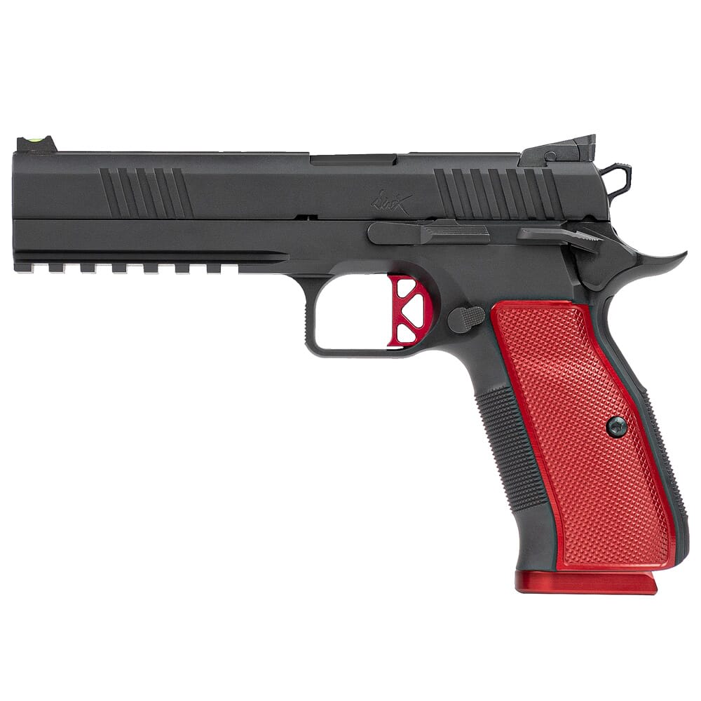 Dan Wesson DWX 9mm 4.95" Bbl 19rd Pistol w/Red Aluminum Grips & Adj Rear/Fiber Optic Front Sights 92001