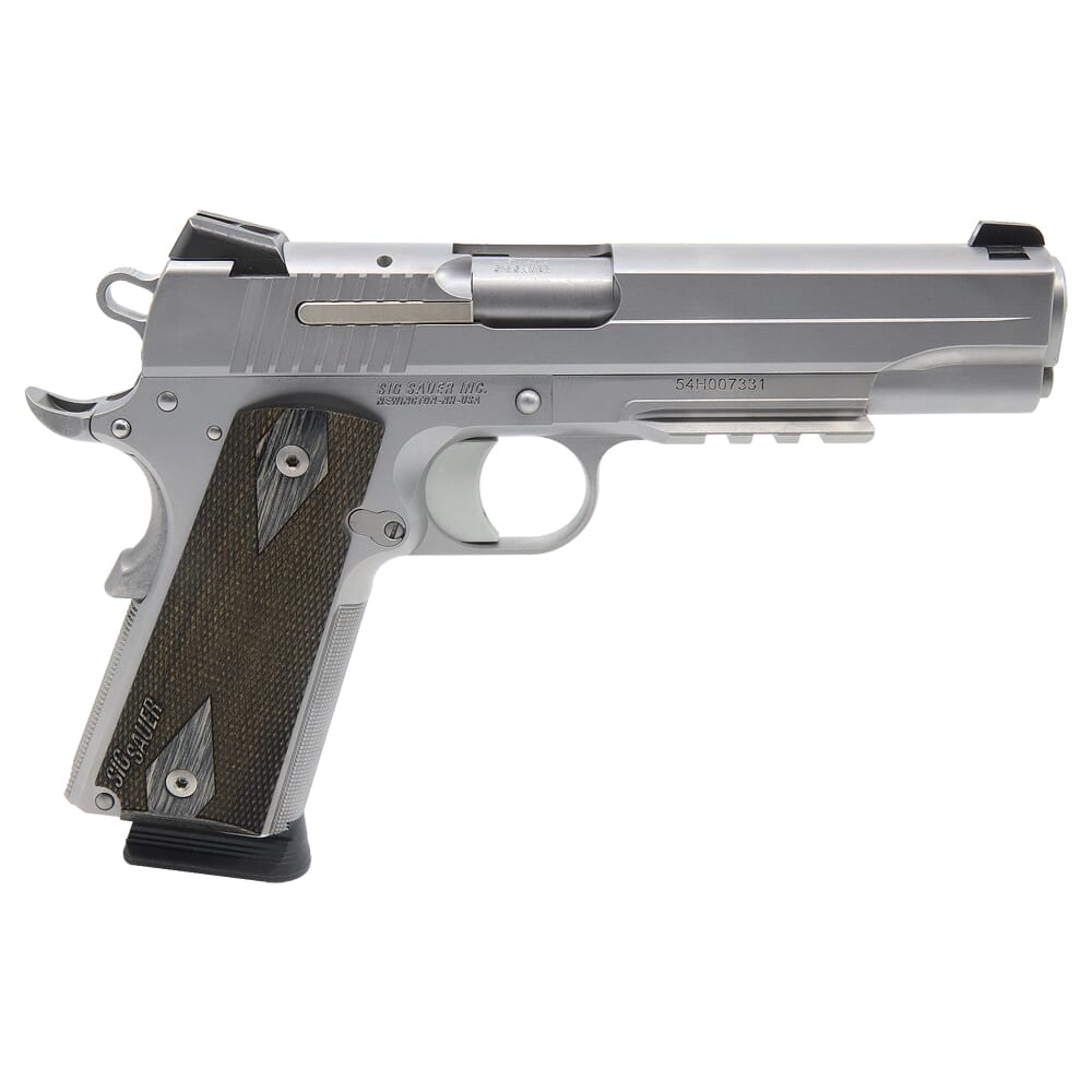 Sig Sauer 1911 .45 ACP 5" CA Compliant Stainless Pistol w/SIGLITE, Blackwood Grip, Rail, and (2) 8rd Steel Mags 1911R-45-SSS-CA
