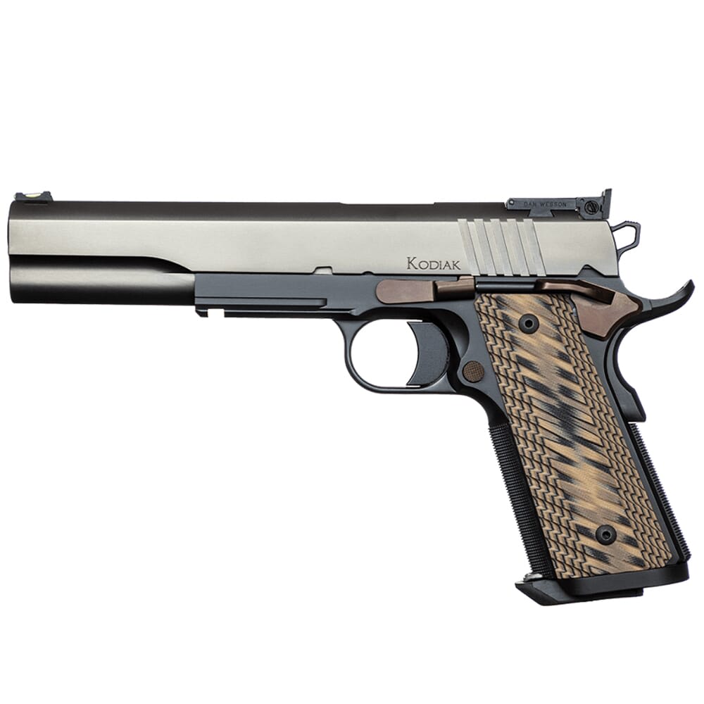 Dan Wesson Kodiak 10mm Tri-Tone w/Front Fiber Optic/Adj Rear Sight, Magwell, G10 Grips, 8rd Pistol 01852