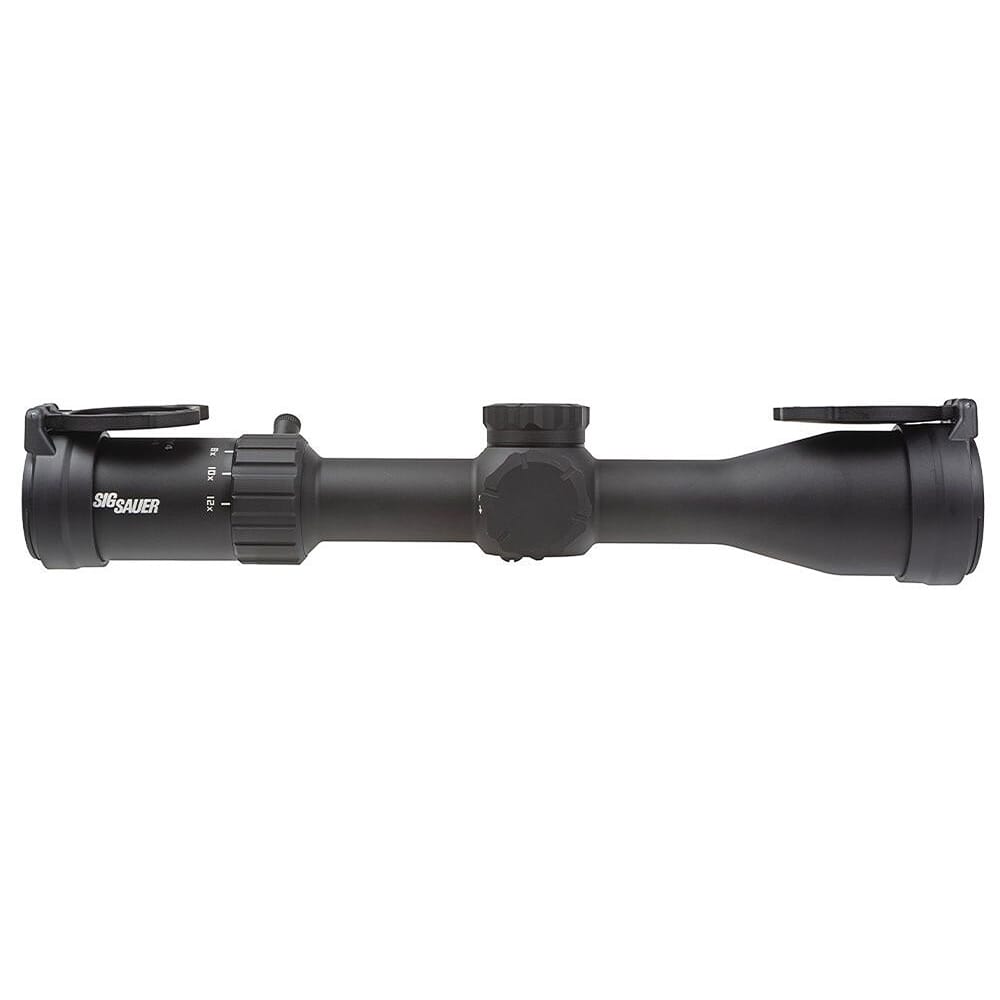 Sig Sauer WHISKEY4 3-12x44mm Quadplex 1/4MOA SFP Riflescope w/Low Profile Capped Turrets SOW43003