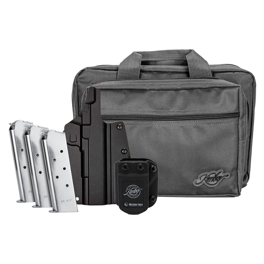 Kimber 1911 LW KCB .45 ACP Pistol Bundle w/(3) 7rd Mags, (1) Mission First Tactical Holster & Mag Holster & (1) Kimber Range Bag 3700812