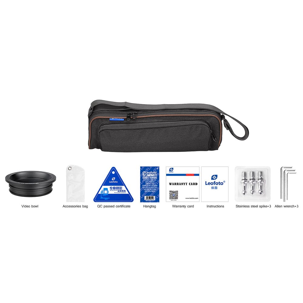Leofoto LM Series LM-362C Carbon Fiber Tripod w/75mm Video Bowl & Bag/Max Load 99lb LM-362C