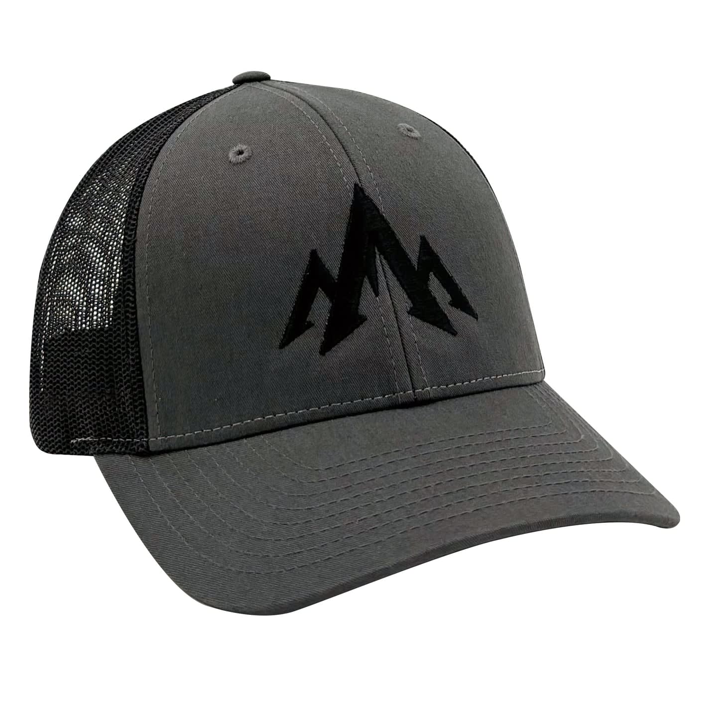 Pnuma Outdoors Mountain Icon Trucker Cap, Charcoal Color CP-MT-CH