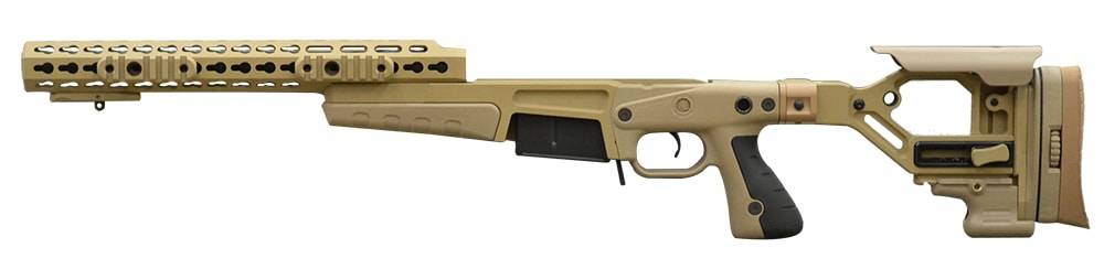 Remington 700P 5R 308 Win with Accuracy International AX Chassis - 13" forend tube Pale Brown