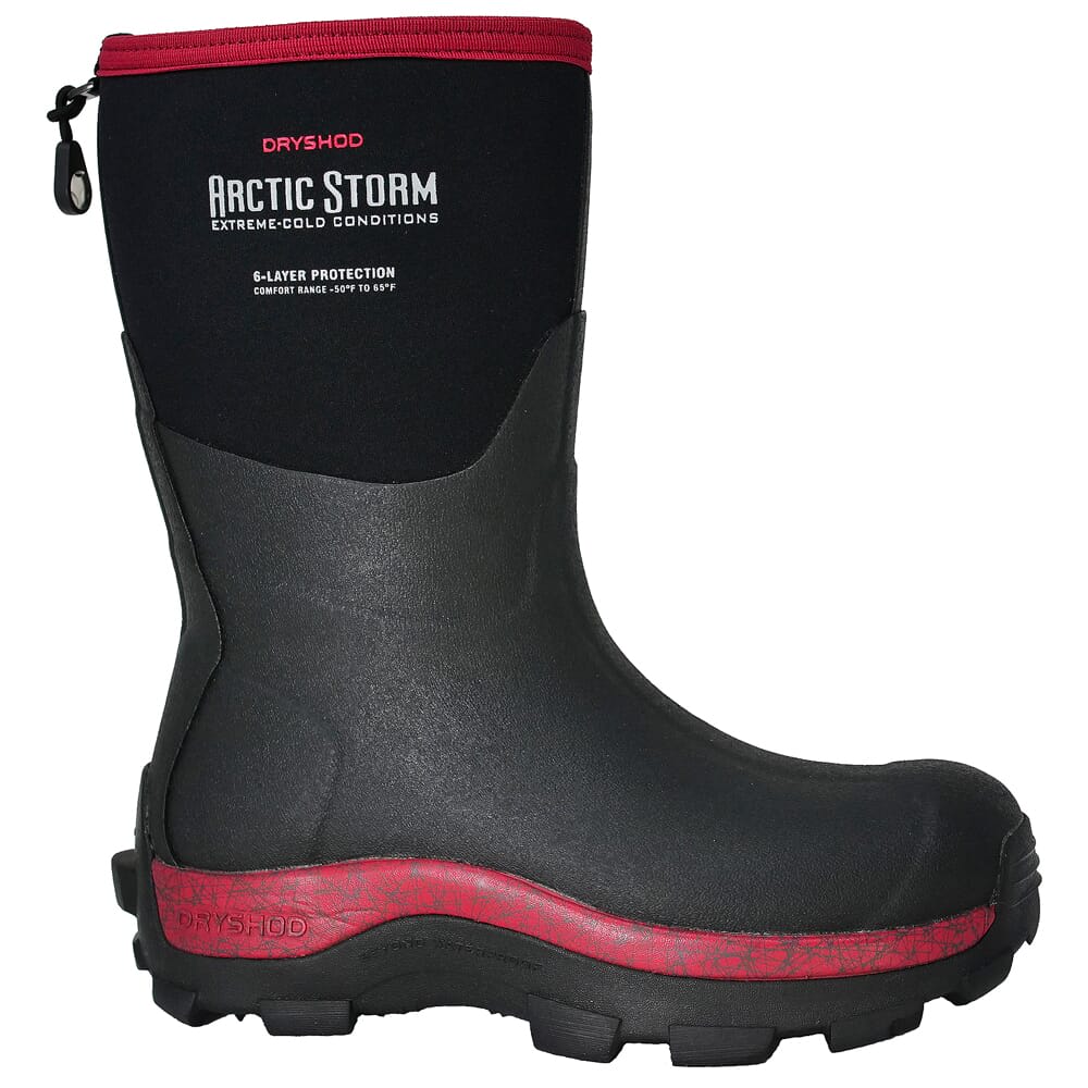 Dryshod Women's Arctic Storm Mid Black/Cranberry Size 11 Boot ARS-WM-CR-W11