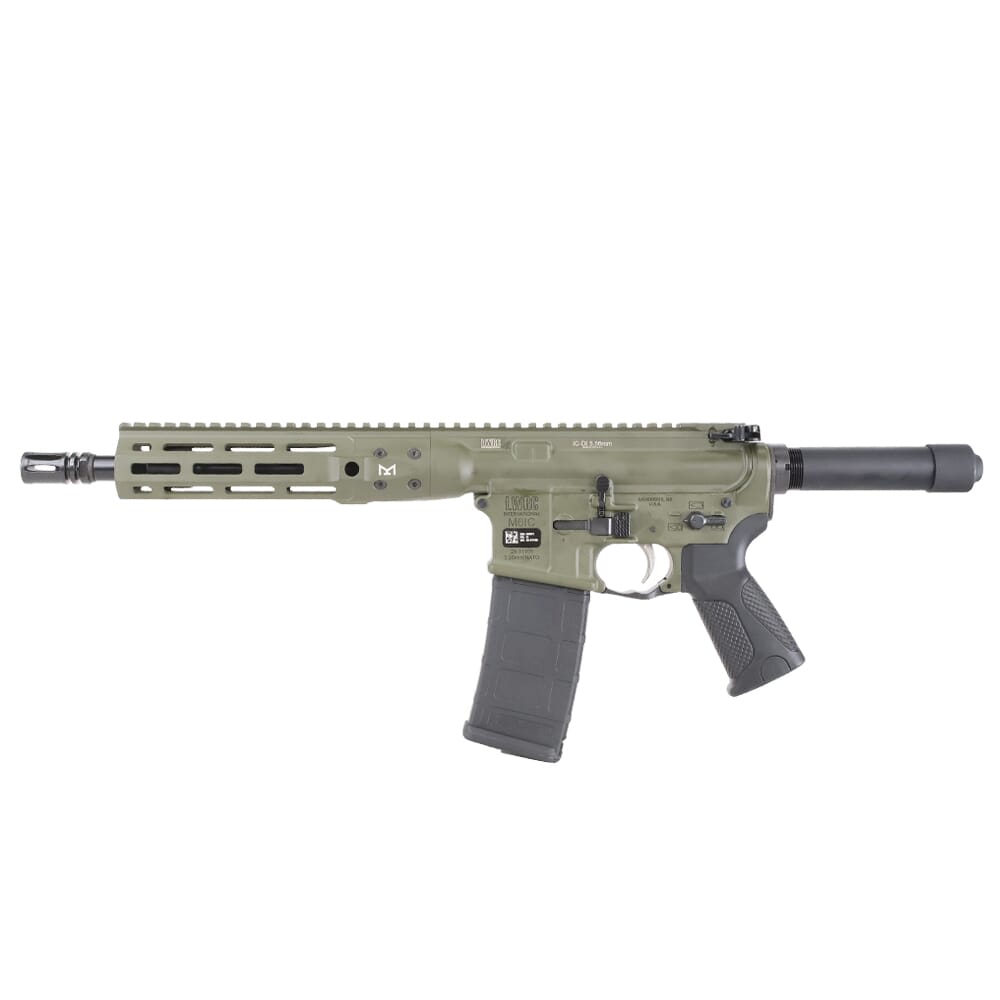 LWRC ICDI M-LOK Direct Impingement 5.56mm NATO 10.5" 1:7" 1/2x28 Bbl OD Green Pistol ICDIP5ODG10ML