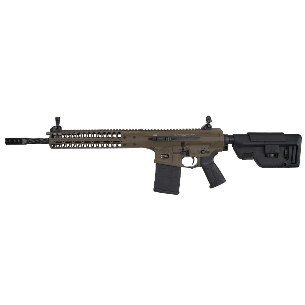 LWRC REPR MKII 7.62x51 16.1" 1:10" 5/8x24 Spiral Fluted Bbl Patriot Brown Side Charge Rifle REPRMKIIR7PBCF16SC