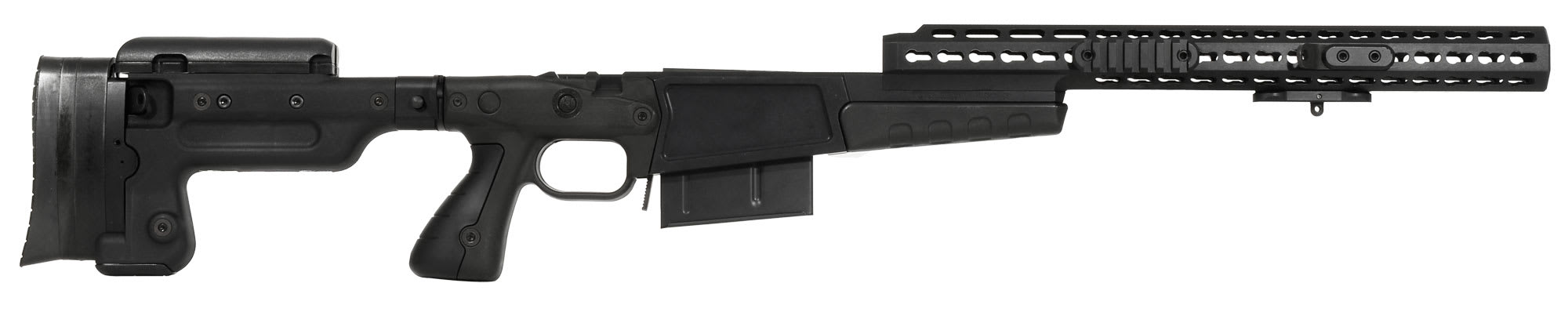 Accuracy International AX Chassis Long Action 338 CIP M700 Black, Pistol Grip, Folding Stock, 16' fo 25205AIBL
