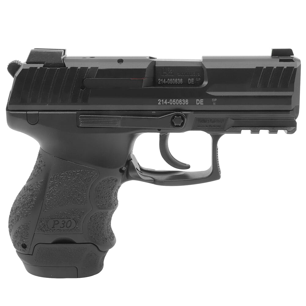HK P30SK Subcompact (V3) 9mm DA/SA Pistol w/ Rear Decocking Button (1) 13rd and (2) 10rd Mag and Night Sights 81000544