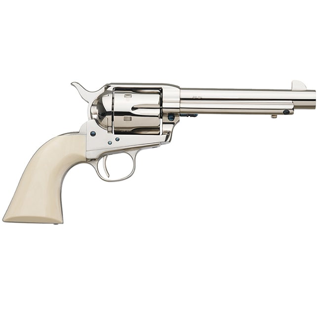 Uberti 1873 Cattleman Cody NM Nickel, Ivory Style Grip 5" .45 Colt. MPN 356005