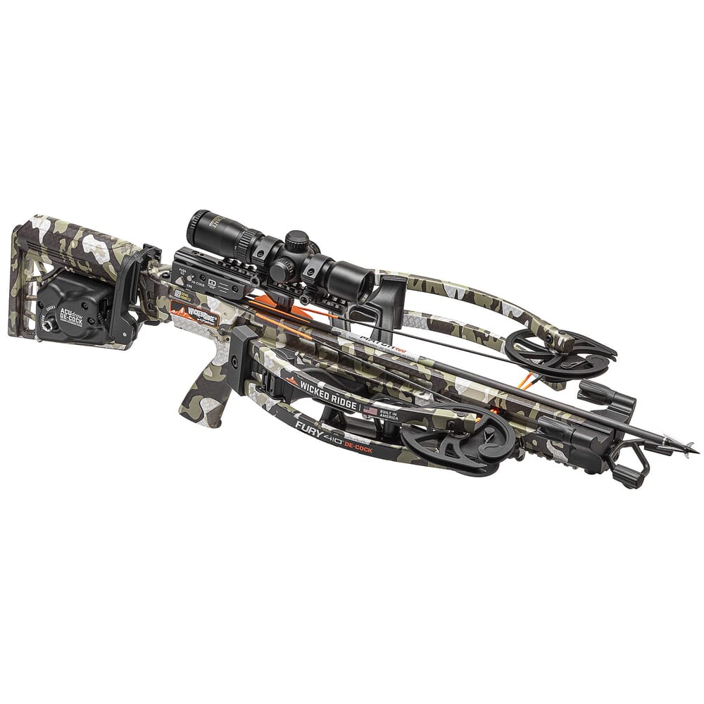 Wicked Ridge Fury 410 De-Cock Crossbow w/ACUdraw De-Cock & RangeMaster Pro Scope, Peak XT WR22060-4518